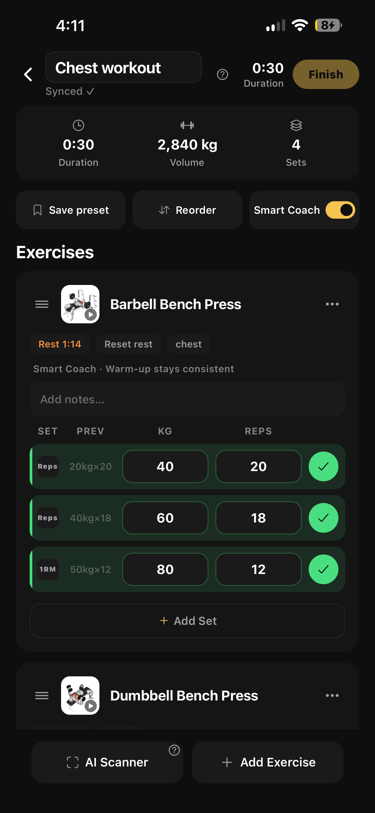 Workout Logging